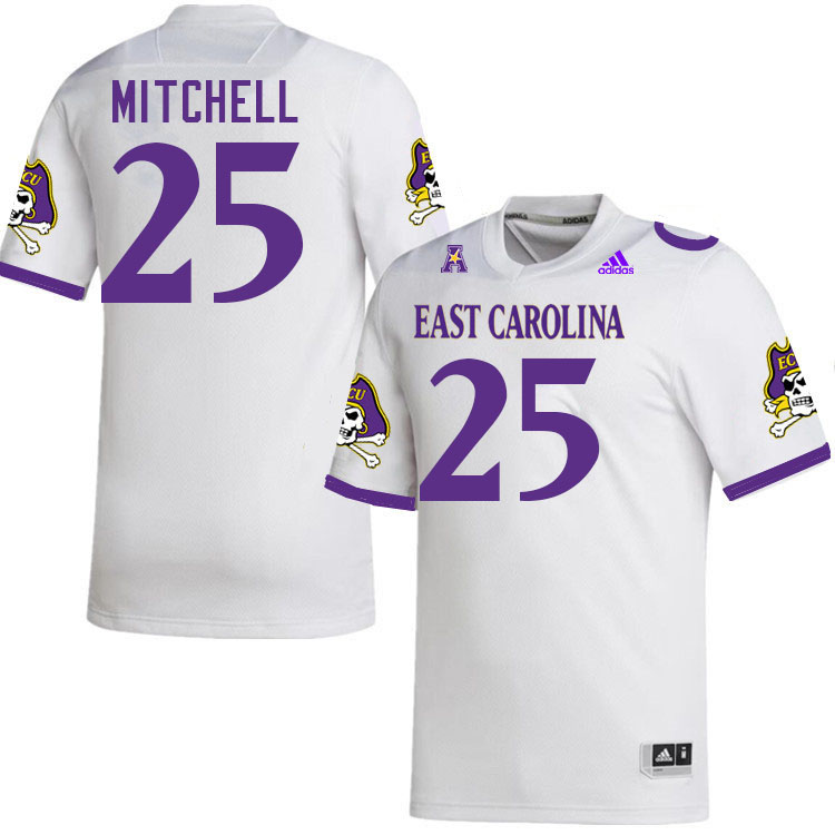 Keaton Mitchell ECU Jersey,East Carolina Pirates #25 Keaton Mitchell Jersey Youth College-White